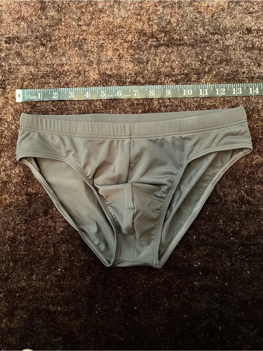 Men's Charcoal Swim Briefs - Classic Low-Rise